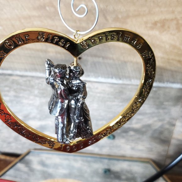 1993 Hallmark Keepsake Ornament - Our First Christmas Silver Plated Copper Twirl - Picture 2 of 7